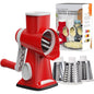 LMETJMA 3-in-1 Rotary Cheese & Veggie Grater – Manual Slicer & Nut Grinder