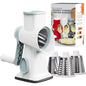 LMETJMA 3-in-1 Rotary Cheese & Veggie Grater – Manual Slicer & Nut Grinder
