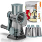 LMETJMA 3-in-1 Rotary Cheese & Veggie Grater – Manual Slicer & Nut Grinder